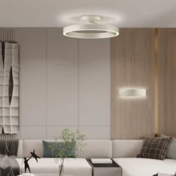 LED-Deckenlampe Saturn, Ø 50 cm, creme-silberfarben, Metall