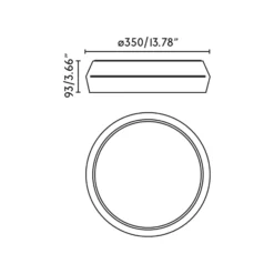 LED-Deckenlampe Shoku, weiß/schwarz, Aluminium/PMMA, Ø 35 cm