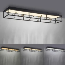 LED-Deckenlampe SKINA, schwarz, 112 cm CCT dim Fernbedienung