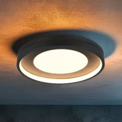 LED-Deckenlampe Solea, schwarz matt, Ø 40 cm, Kunststoff