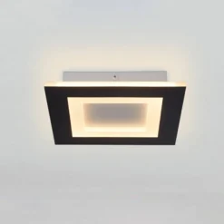LED-Deckenlampe Squary, Länge 25 cm, schwarz/weiß Eisen, CCT