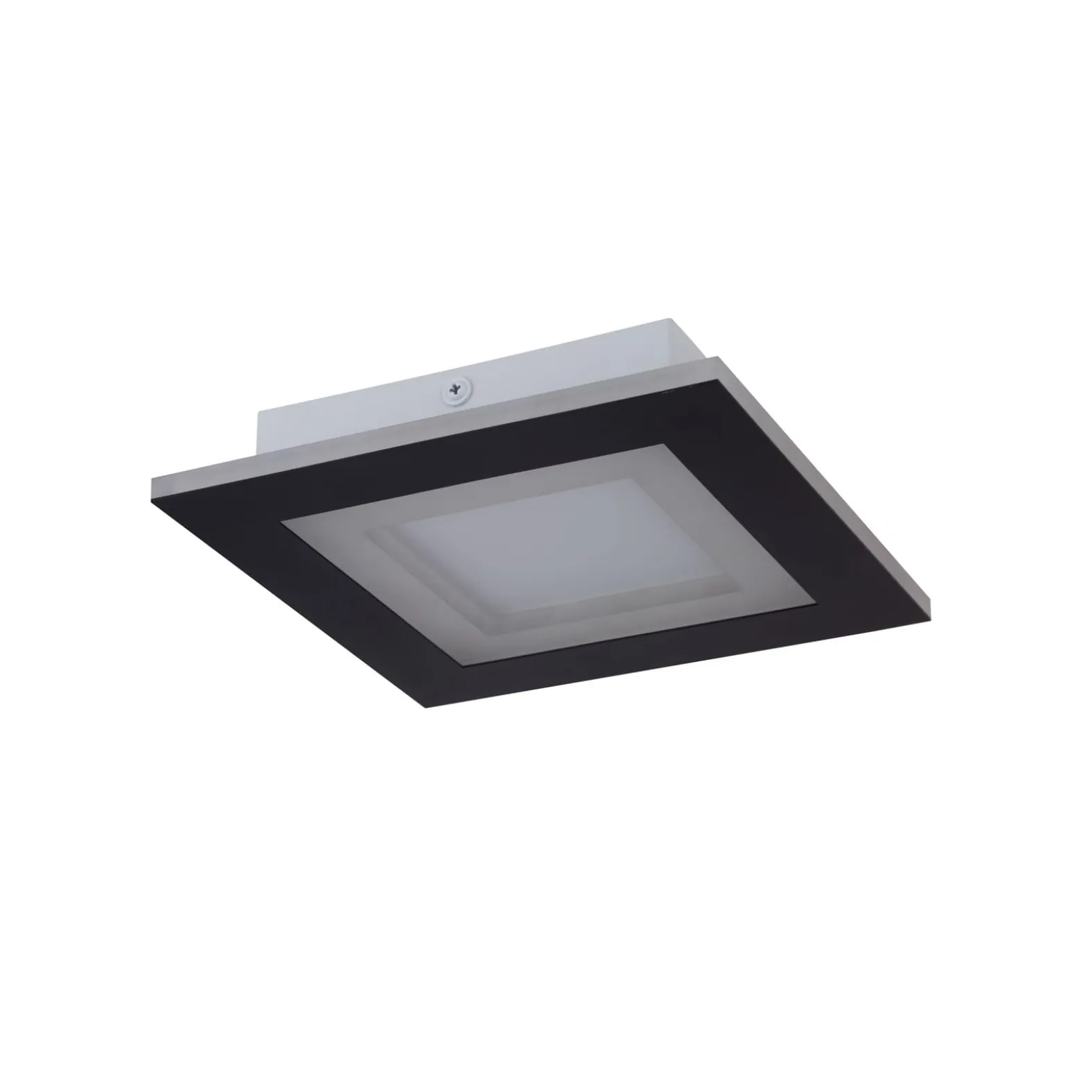 LED-Deckenlampe Squary, Länge 25 cm, schwarz/weiß Eisen, CCT