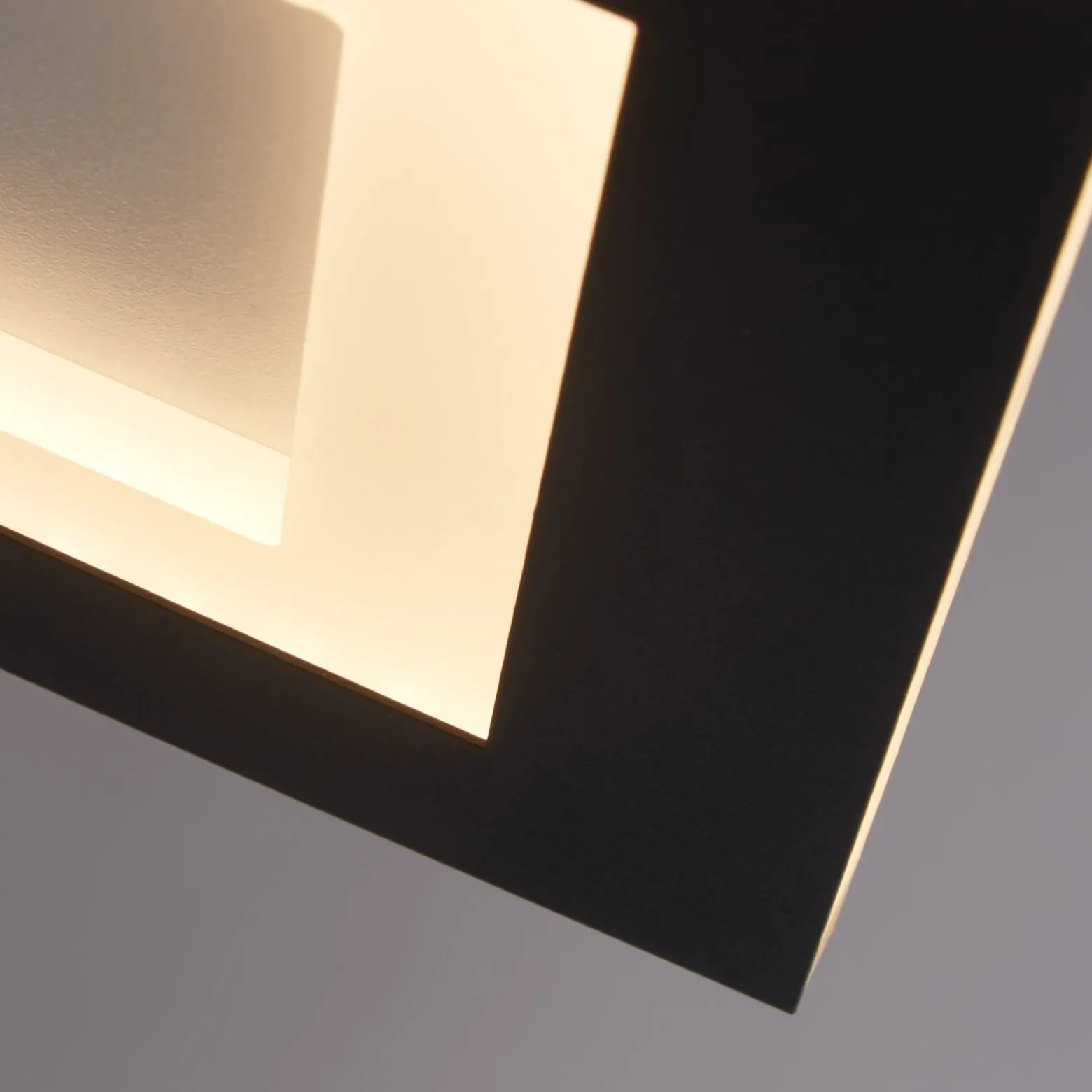 LED-Deckenlampe Squary, Länge 25 cm, schwarz/weiß Eisen, CCT