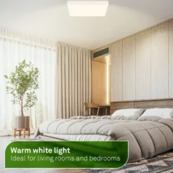 LED-Deckenlampe Tava A, CCT, 29 x 29 cm, weiß, Fernbedienung