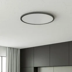 LED-Deckenlampe Tuco CCT, dimmbar, schwarz Ø 50 cm