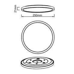 LED-Deckenlampe Tuco, schwarz, Ø 25 cm