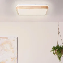 LED-Deckenlampe Tumeo, Länge 40 cm, holz hell, Metall/Holz