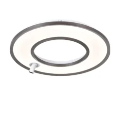 LED-Deckenlampe Valeria, grau gebürstet, Ø 60 cm, Metall
