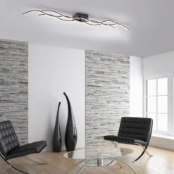 LED-Deckenlampe Wave 3.000K 137,5x16cm schwarz