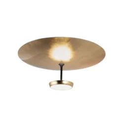 LED-Deckenlampe Yuko, gold/schwarz, Metall, 23 cm, dimmbar