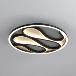 LED-Deckenlampe Zendisc, Motiv Tropfen, Ø 39 cm, schwarz