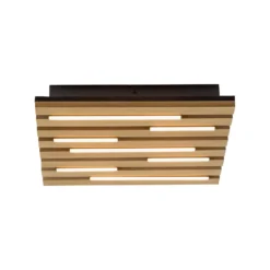 LED-Deckenleuchte Akustik, 30 x 30 cm, Holz natur, Metall