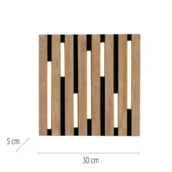 LED-Deckenleuchte Akustik, 30 x 30 cm, Holz natur, Metall
