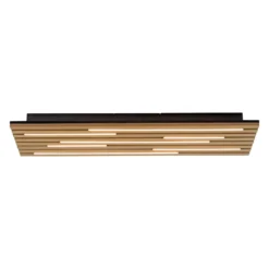 LED-Deckenleuchte Akustik, 80 x 30 cm, Holz natur, Metall