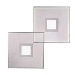 LED-Deckenleuchte Amara, zwei Quadrate, silber