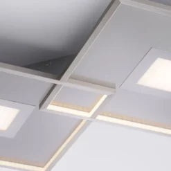 LED-Deckenleuchte Amara, zwei Quadrate, silber