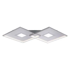 LED-Deckenleuchte Amara, zwei Quadrate, silber