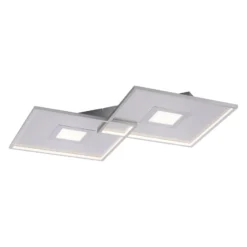 LED-Deckenleuchte Amara, zwei Quadrate, silber