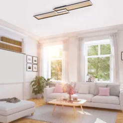 LED-Deckenleuchte Amara, zwei Rechtecke, schwarz