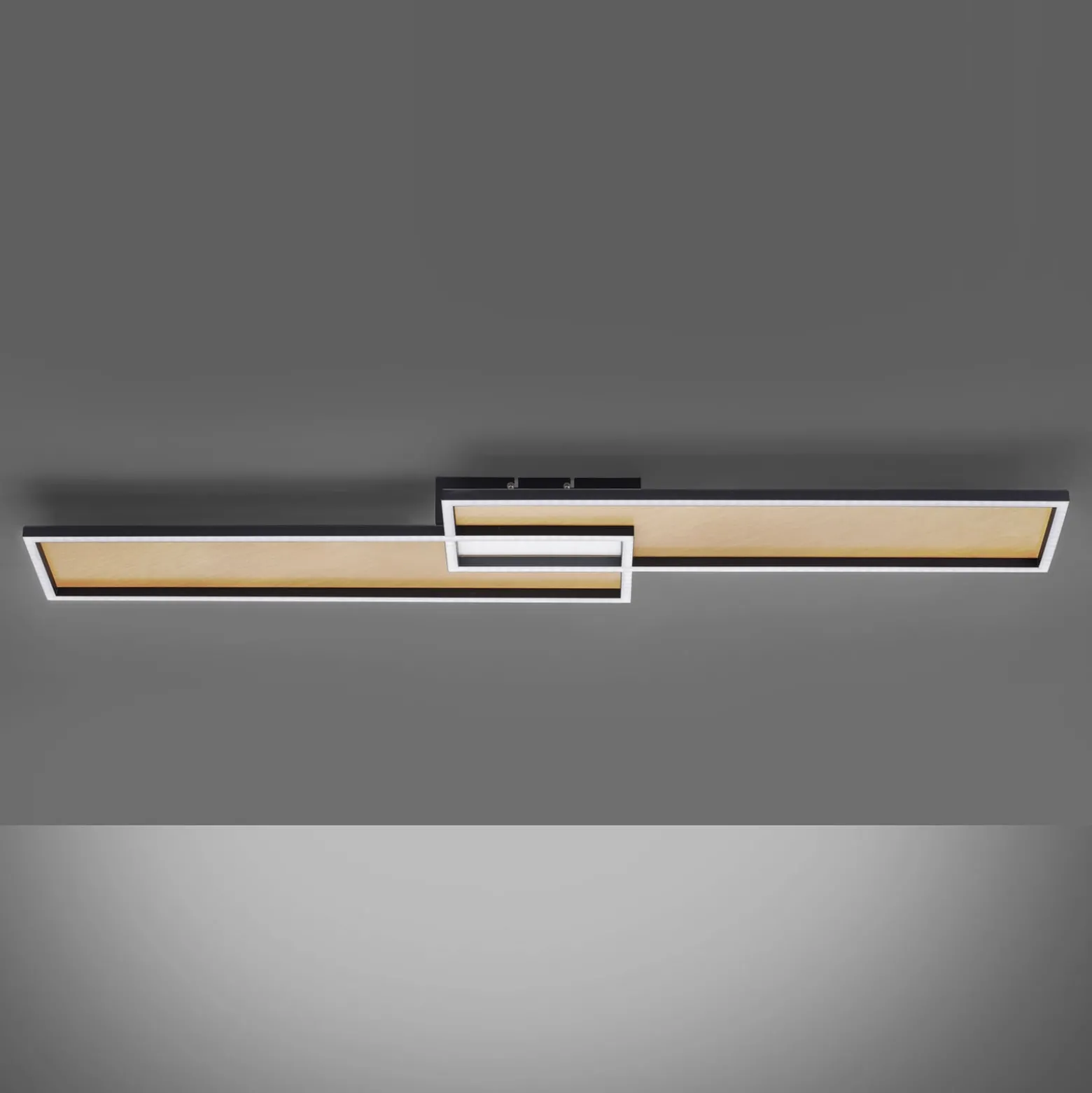 LED-Deckenleuchte Amara, zwei Rechtecke, schwarz