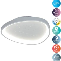 LED-Deckenleuchte Argesa Ø 60,5 cm, weiß, CCT, Fernbedienung