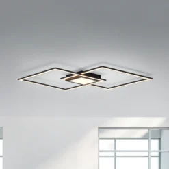 LED-Deckenleuchte Asmin, CCT, schwarz, 106x37cm