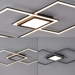 LED-Deckenleuchte Asmin, CCT, schwarz, 106x37cm