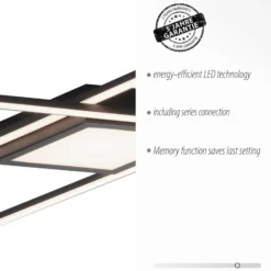LED-Deckenleuchte Asmin, CCT, schwarz, 106x37cm