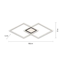 LED-Deckenleuchte Asmin, CCT, schwarz, 106x37cm