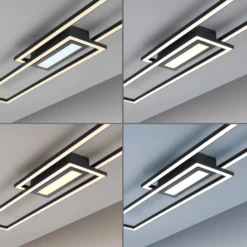 LED-Deckenleuchte Asmin, CCT, schwarz, 95x17,5cm
