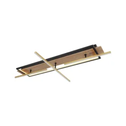 LED-Deckenleuchte Beatrix, Länge 100 cm, holz/schwarz, Holz