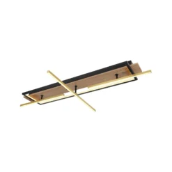 LED-Deckenleuchte Beatrix, Länge 100 cm, holz/schwarz, Holz