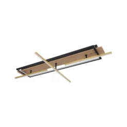 LED-Deckenleuchte Beatrix, Länge 100 cm, holz/schwarz, Holz