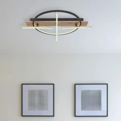 LED-Deckenleuchte Beatrix, Länge 44 cm, holz/schwarz, Holz