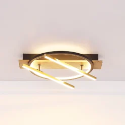 LED-Deckenleuchte Beatrix, Länge 44 cm, holz/schwarz, Holz