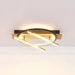 LED-Deckenleuchte Beatrix, Länge 44 cm, holz/schwarz, Holz