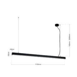 LED-Deckenleuchte Bounce, schwarz, Länge 113 cm, CCT, Alu