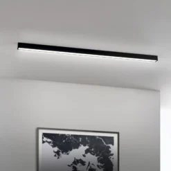 LED-Deckenleuchte Bounce, schwarz, Länge 113 cm, CCT, Alu
