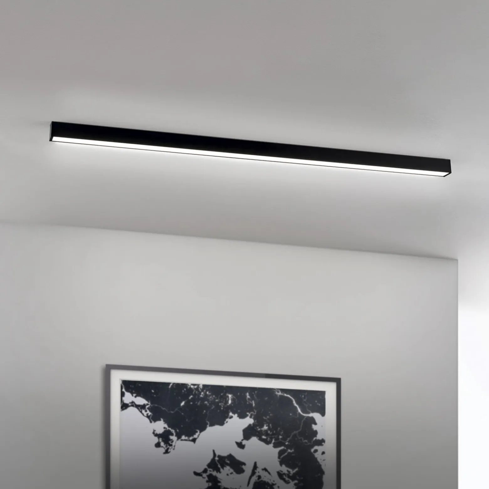 LED-Deckenleuchte Bounce, schwarz, Länge 113 cm, CCT, Alu