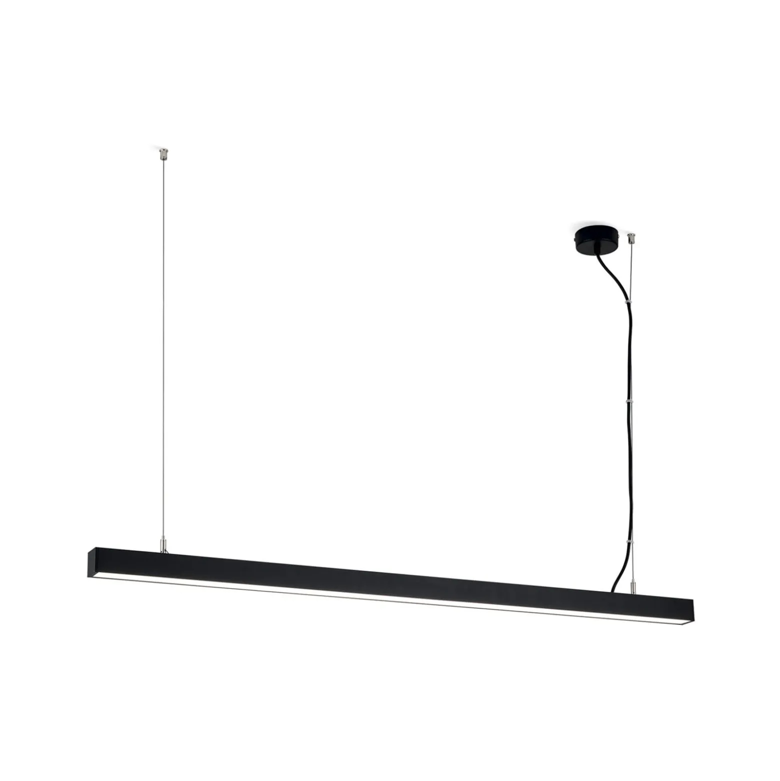 LED-Deckenleuchte Bounce, schwarz, Länge 113 cm, CCT, Alu