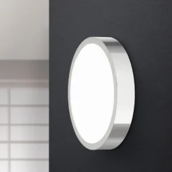 LED-Deckenleuchte Bully, chrom, Ø 14 cm