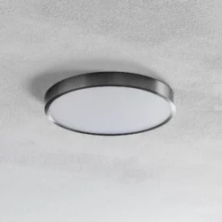 LED-Deckenleuchte Bully, nickel-matt, Ø 24 cm