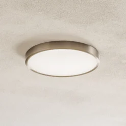 LED-Deckenleuchte Bully, nickel-matt, Ø 24 cm