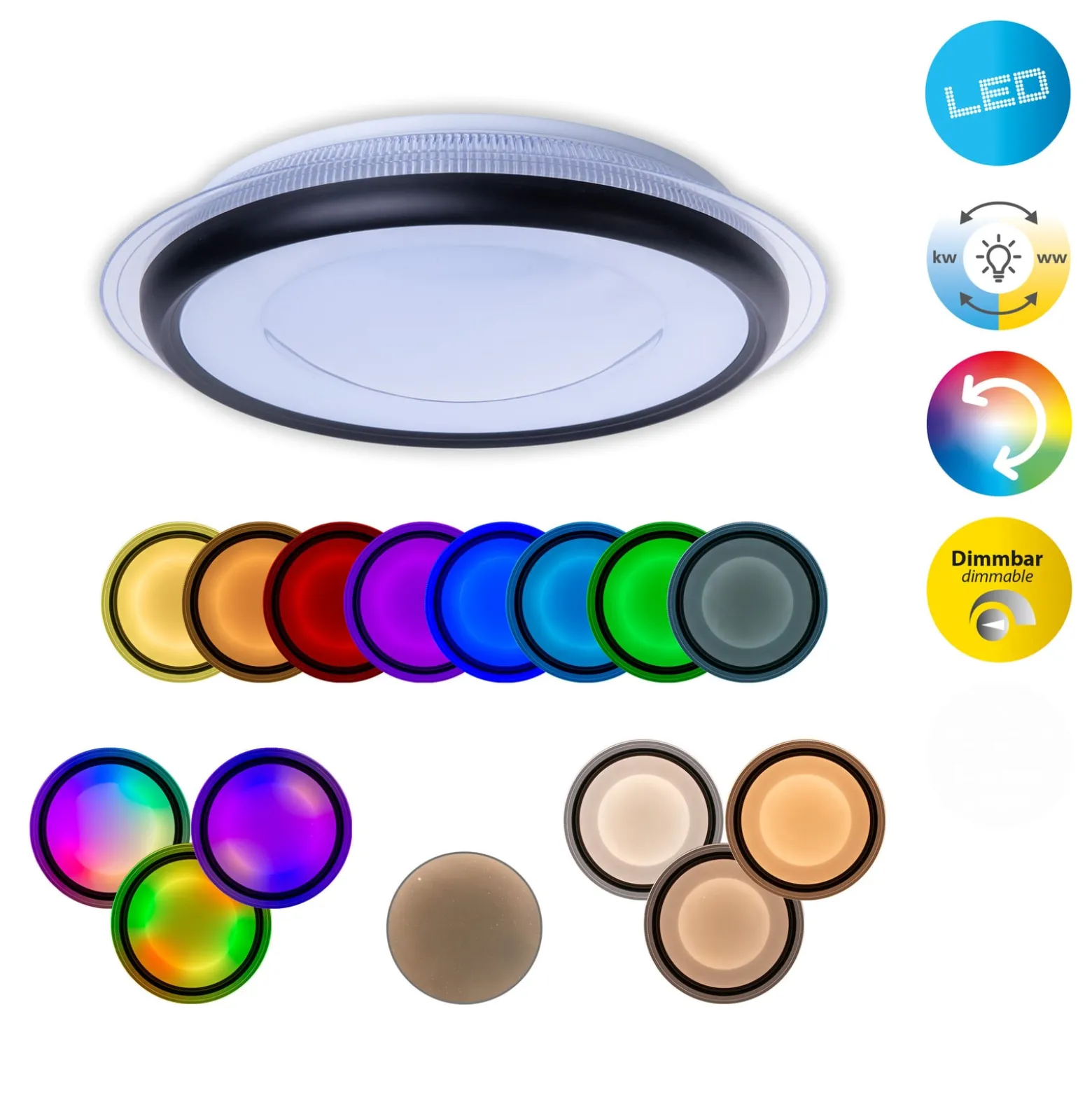 LED-Deckenleuchte Canna RGB CCT mit Fernbedienung