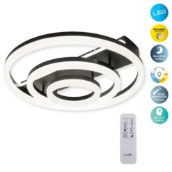 LED-Deckenleuchte CCT, drei Ringe, Fernbedienung
