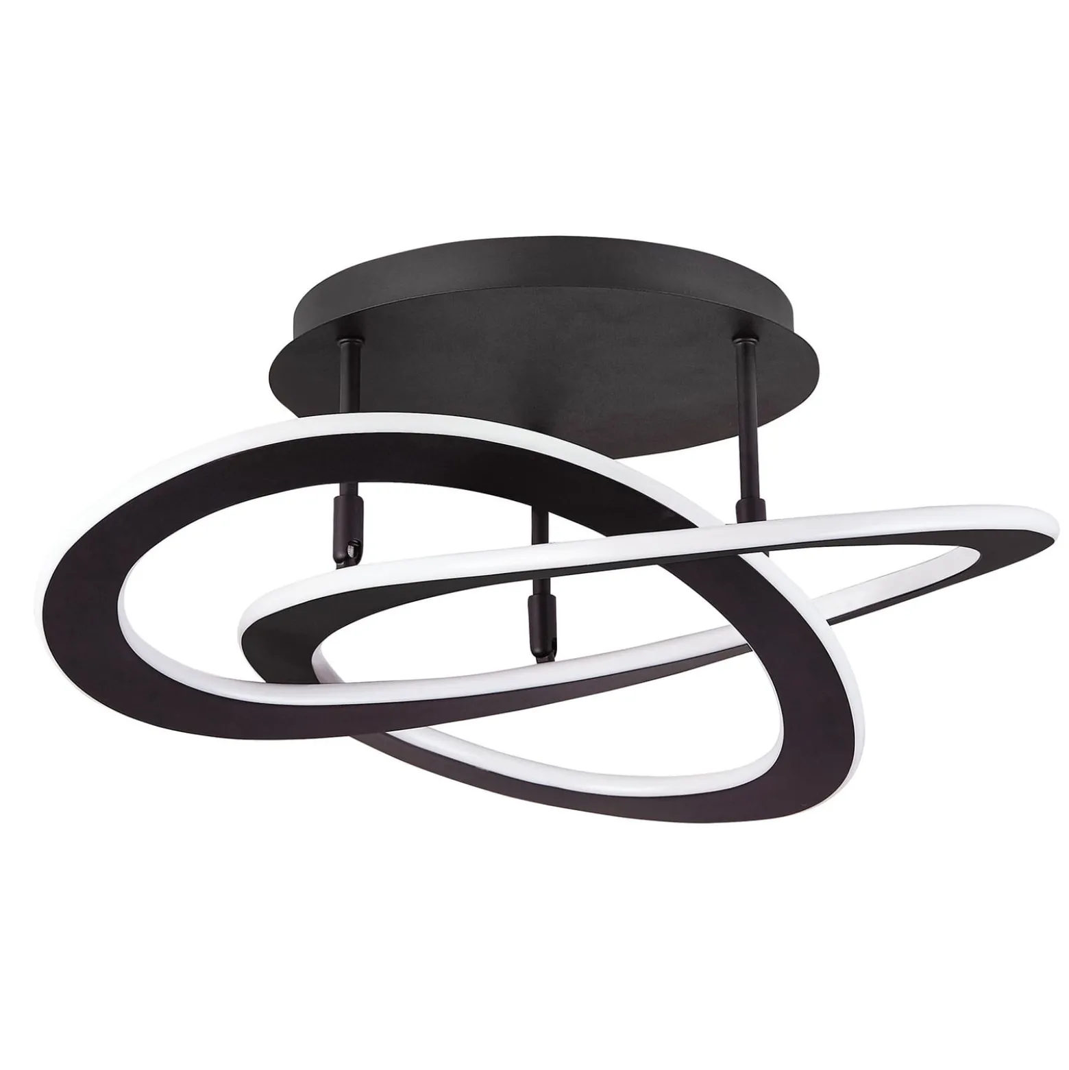 LED-Deckenleuchte Charlie, Ø 52 cm, schwarz