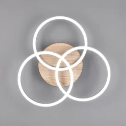 LED-Deckenleuchte Circle 3-flg. Fernbedienung Holz