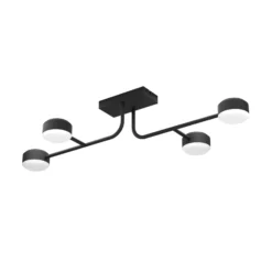 LED-Deckenleuchte Clavellina, schwarz, vierflammig