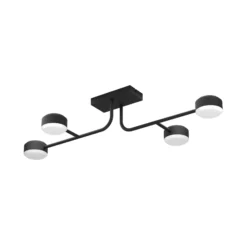 LED-Deckenleuchte Clavellina, schwarz, vierflammig