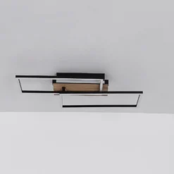 LED-Deckenleuchte Colli, Breite 49 cm, Holz dunkel, Holz